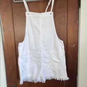 Aerie White Denim Overalls
